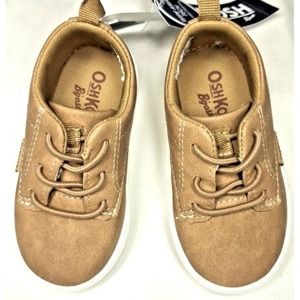 Oshkosh‎ 5 Toddler Putney Tan Slip On Sneakers Wipe Clean Shoes Wipe Away Tech